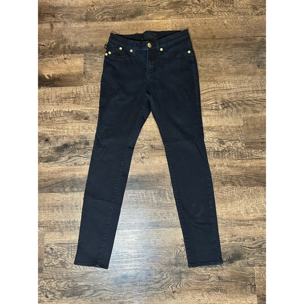 Rock & Republic Kashmere Skinny Jeans Women's Sz 10 Black Mid Rise Stretch Gold - Picture 4 of 11